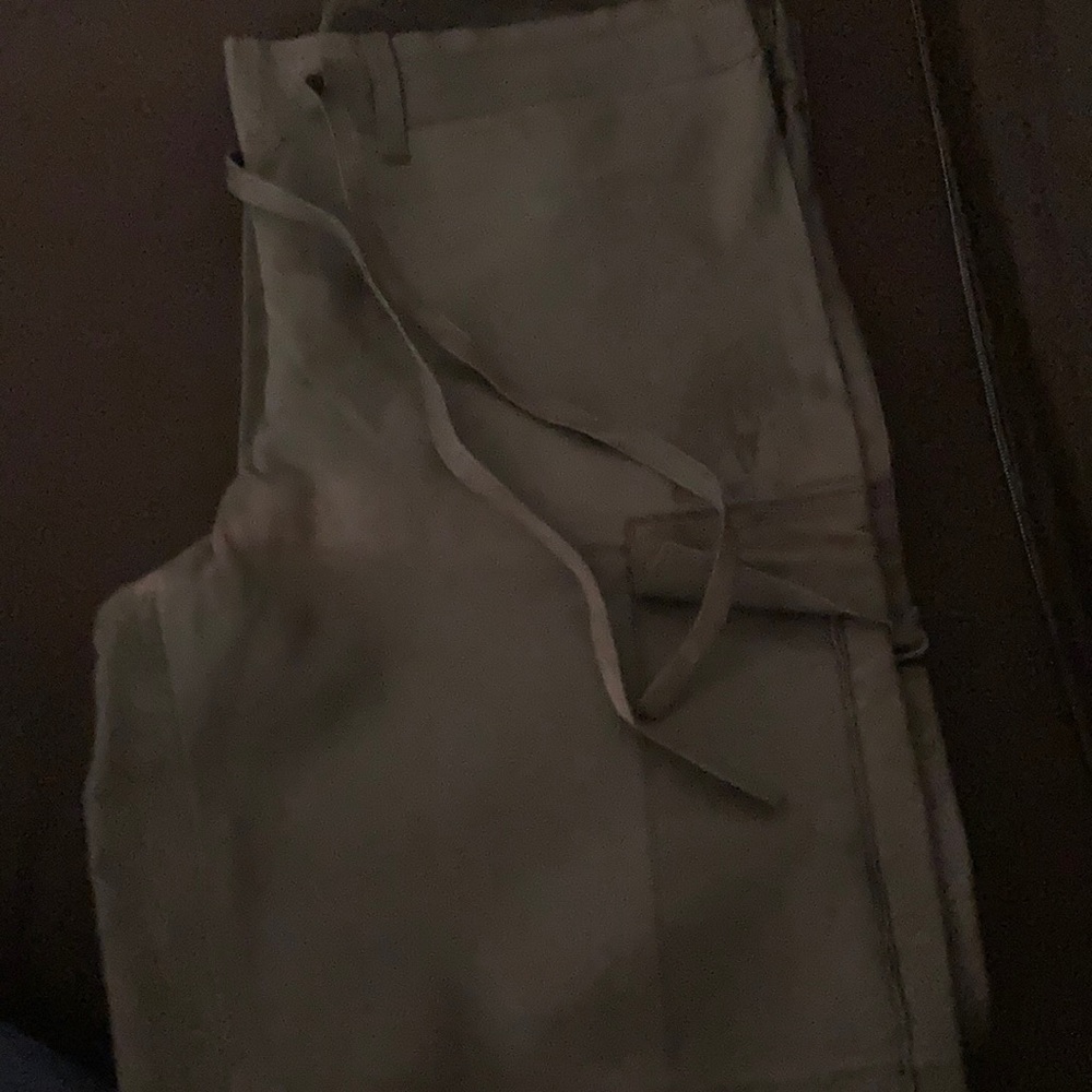 Olive leather pants
